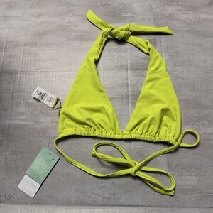 FULL TILT Womens‎ Tie Side Bikini Top Neon Green Size XS Swimsuit Halter String